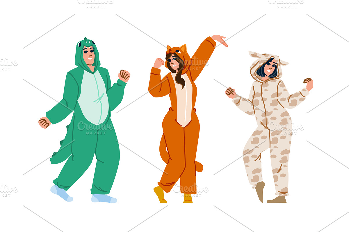 Friends enjoying pajama party, a Person Illustration by pikepicture