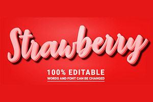 Strawberry Vector 3d Editable Text