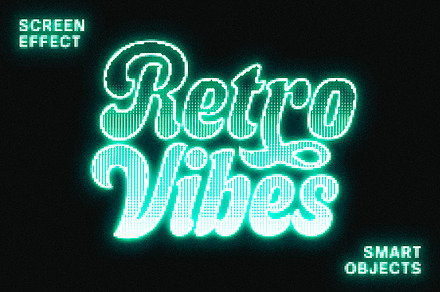 Retro Screen Text & Logo Effect, a Layer Style Add-On by Design Squad