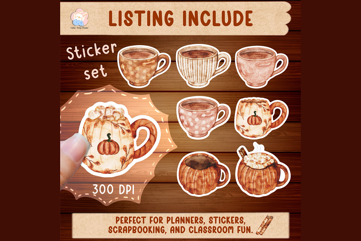 Autumn Coffee Mug Clipart & Sticker, a Seasonal Illustration by Annyillustration (Photo 2 of 4)