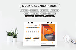 A5 Desk Calendar 2025