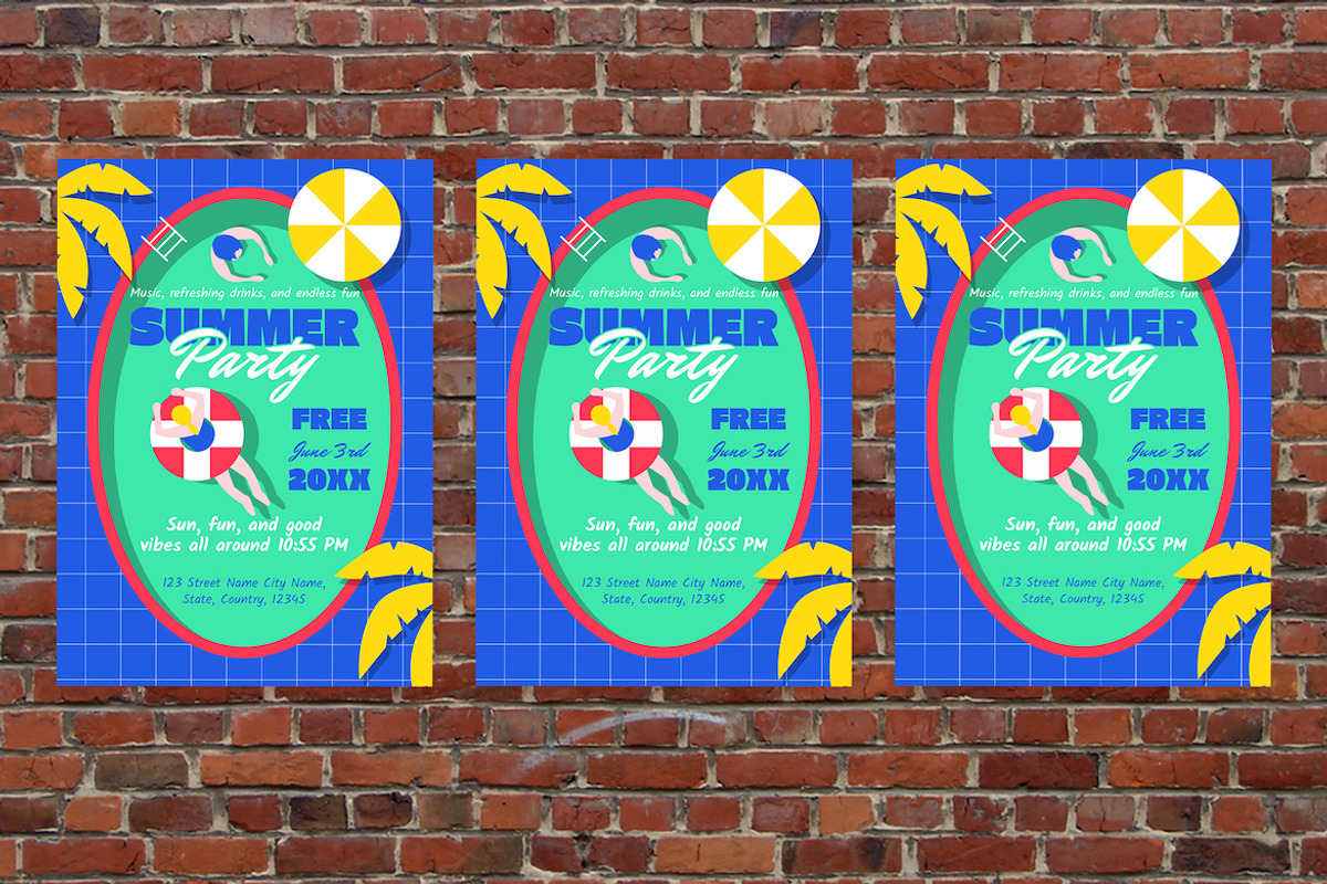Bold Summer Party Flyer Set, a Flyer Template by Aiyari Graphic (Photo 3 of 3)