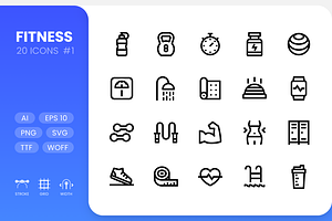 Fitness - Line Icons