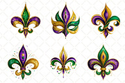 Fleur De Lis For Mardi Gras Clipart, an Illustration by Black Bird Studio (Thumbnail 4 of 6)