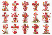 Floral Easter Cross Clipart Png, an Illustration by Craft Nest (Thumbnail 4 of 9)
