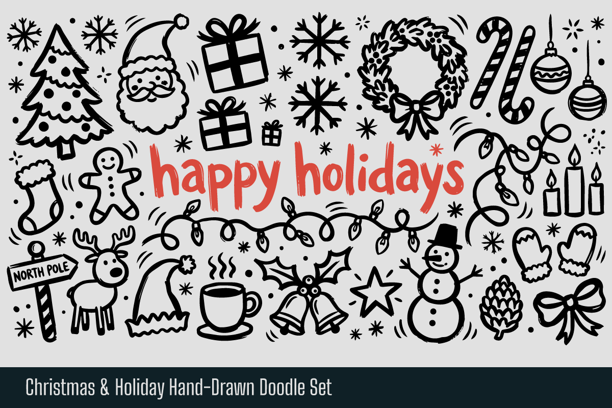 Christmas Holiday Hand Drawn Doodle, an Object Illustration by Huza Studio (Photo 5 of 10)