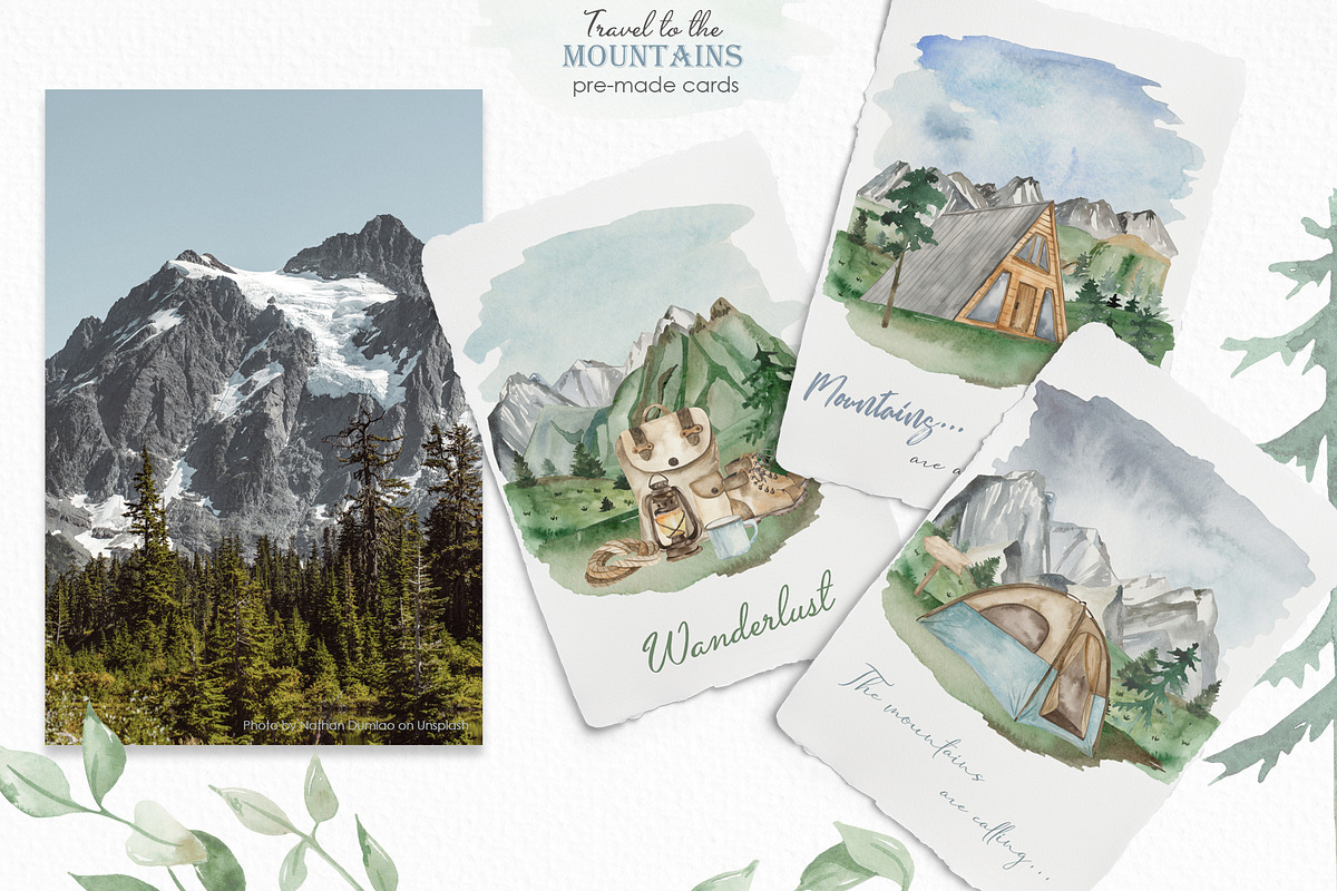 Travel to the mountains watercolor, an Illustration by Marina Ermakova (Photo 7 of 12)