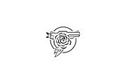 Minimalist Gun and Rose Logo, a Branding & Logo Template by Luxury Logos (Thumbnail 3 of 4)