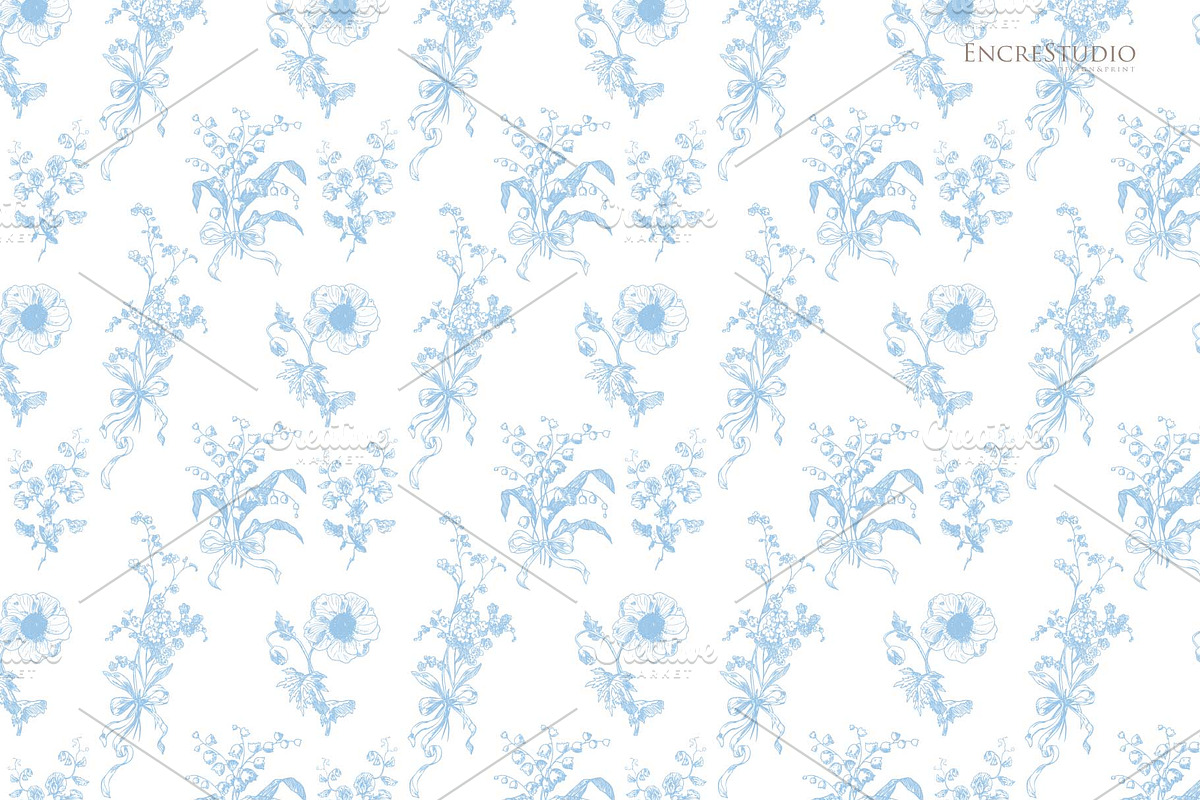 Spring Toile Pattern & Elements, a Pattern Graphic by Encre Studio (Photo 7 of 7)