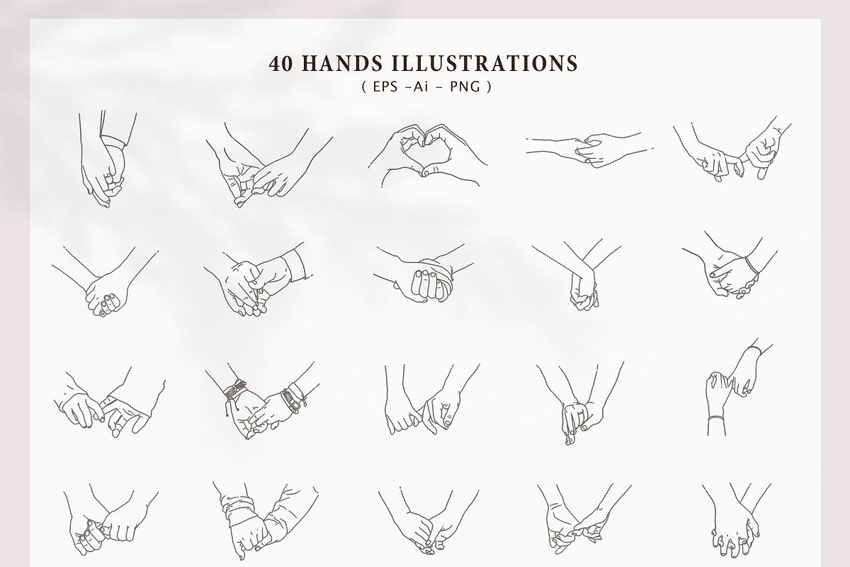 Couple Holding Hands Bundle Set, an Illustration by Hanazumi (Photo 4 of 6)