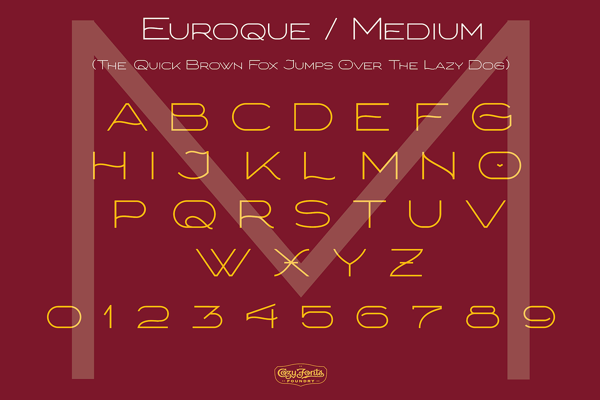 Euroque Medium, a Sans Serif Font by CozyFonts Foundry (Photo 1 of 2)