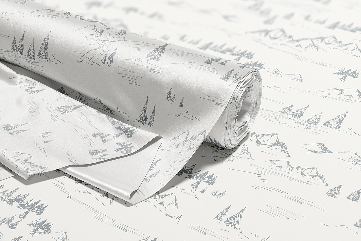Sketched Mountains, a Pattern Graphic by MalyskaStudio (Photo 8 of 14)