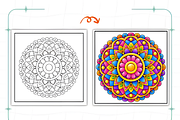 Bold and Easy Mandala Coloring Pages, a Decorative Illustration by Coco Bloom (Thumbnail 5 of 9)