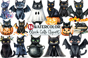 Halloween Black Cats Clipart, an Illustration by Rose Art (Thumbnail 1 of 7)