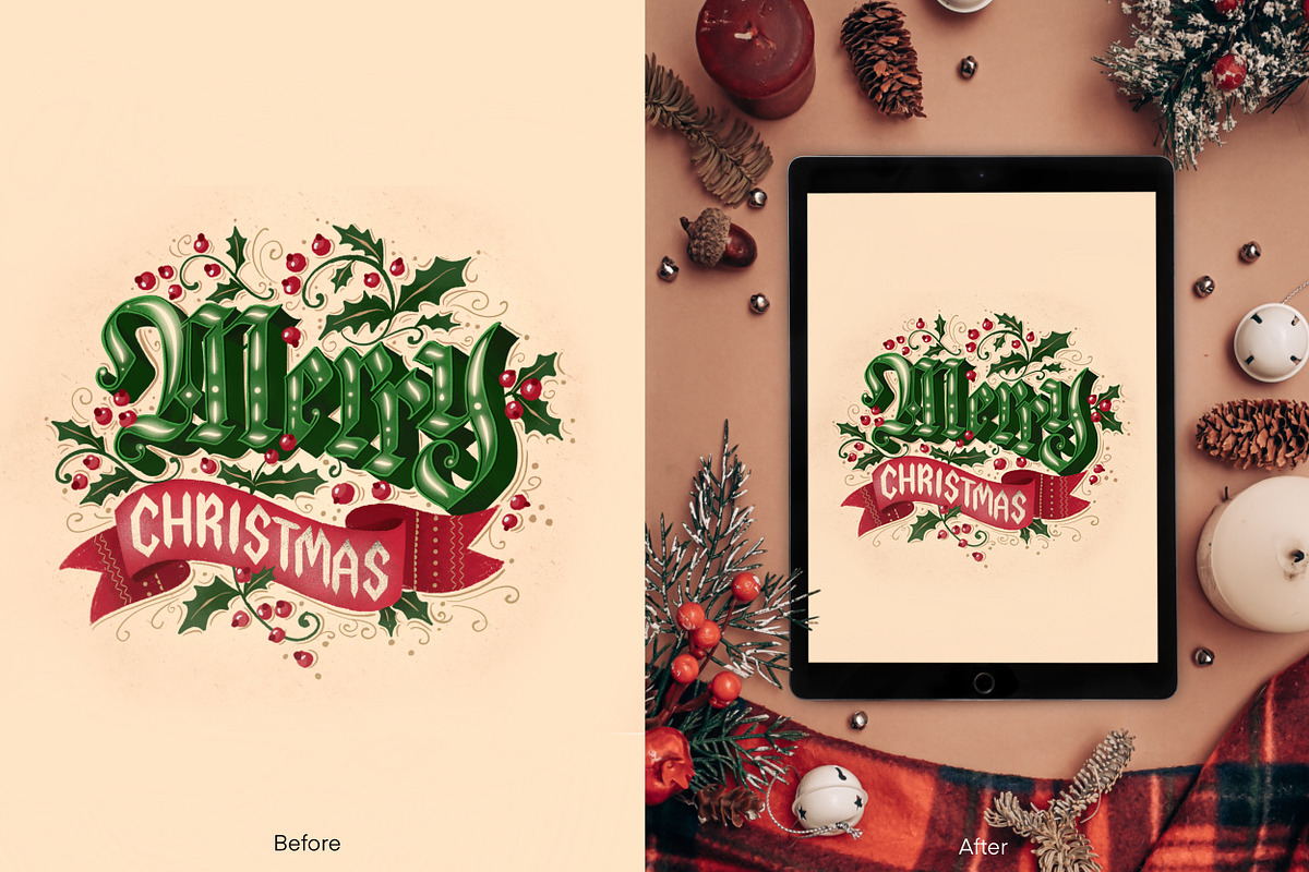 IPad Pro Christmas Photo Mockups, a Print Template by Letter Elfa Studio (Photo 6 of 10)