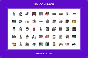 50 Food processing icons, an Icon by Wencory