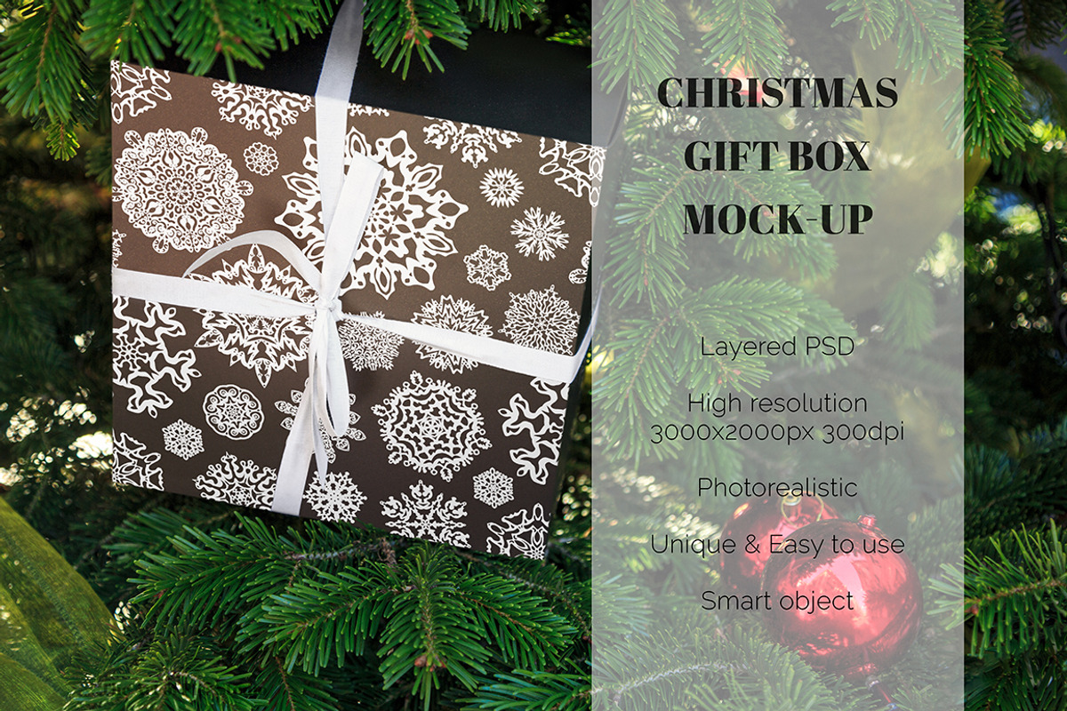 Christmas Gift Box Mock-up, a Packaging Mockup by The Art of Pics (Photo 2 of 3)