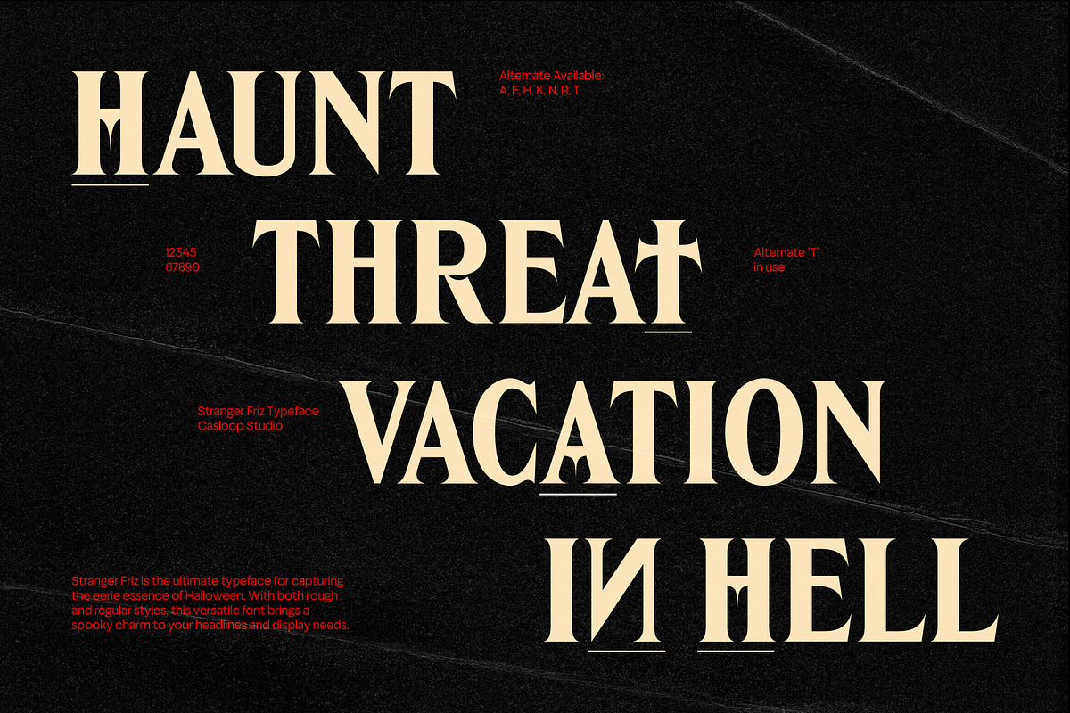 Stranger Friz - Horror Movie 2 Fonts, a Serif Font by Casloop Studio (Photo 5 of 8)