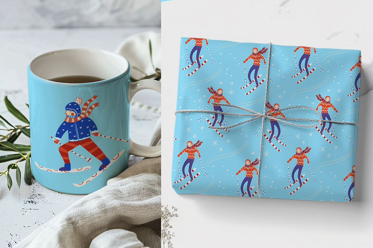 Vintage Winter Skiers, a Sport Illustration by Carpet Tapete Pretzel (Photo 4 of 10)