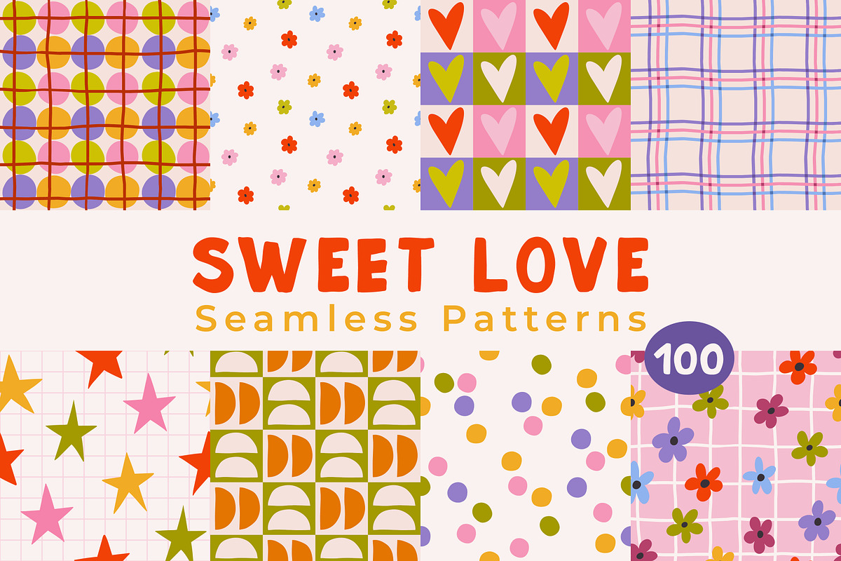 Sweet Love Seamless Patterns, a Pattern Graphic by AnnArt (Photo 1 of 10)