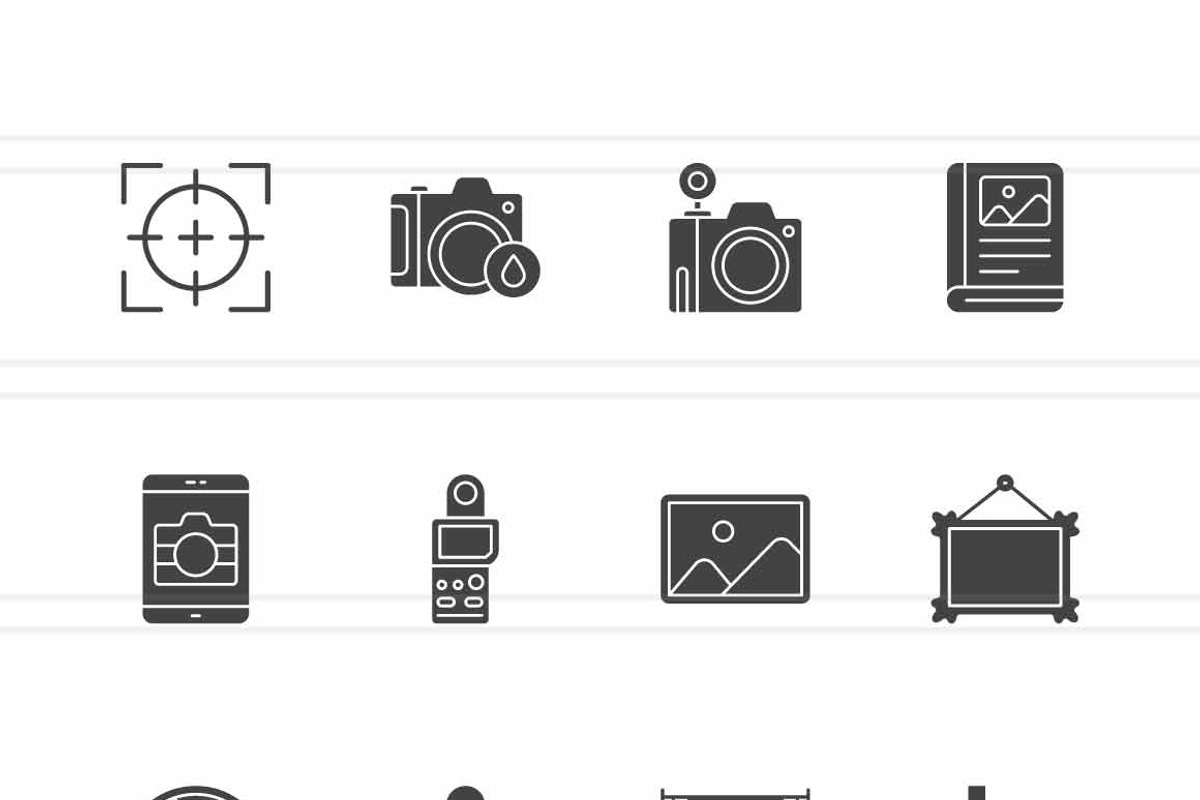 25 World Photography Day Glyph Icons, an Icon by IconBunny (Photo 2 of 2)