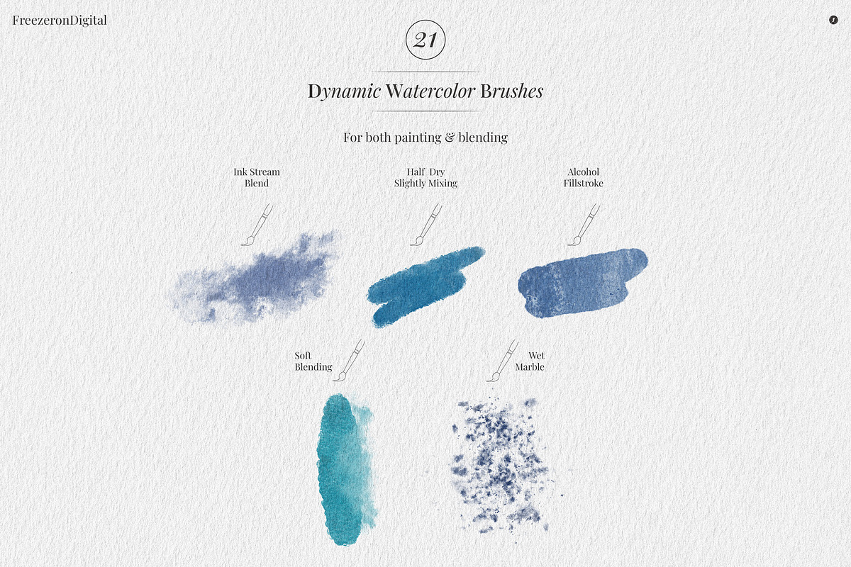 True Watercolor Procreate Brushes, a Brush Add-On by Freezerondigital (Photo 7 of 17)