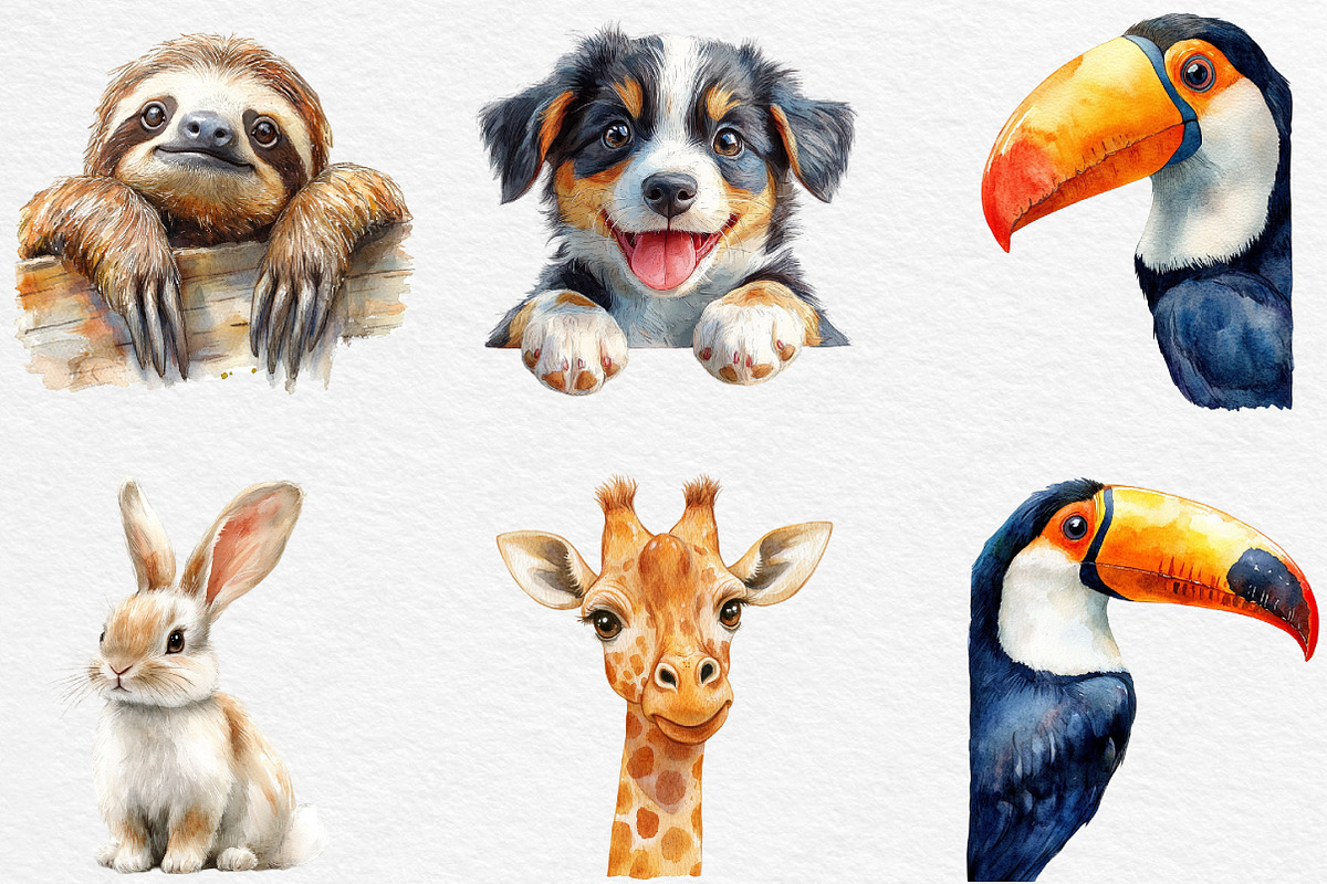 Animal Peeking Around Corner Clipart, an Illustration by Black Bird Studio (Photo 6 of 6)