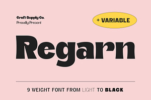 Regarn Font Family + Variable, a Sans Serif Font by Craft Supply Co.