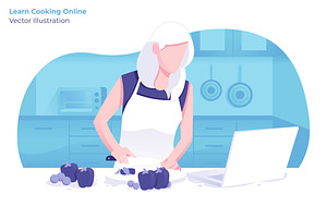 Cooking Online - Vector Illustration