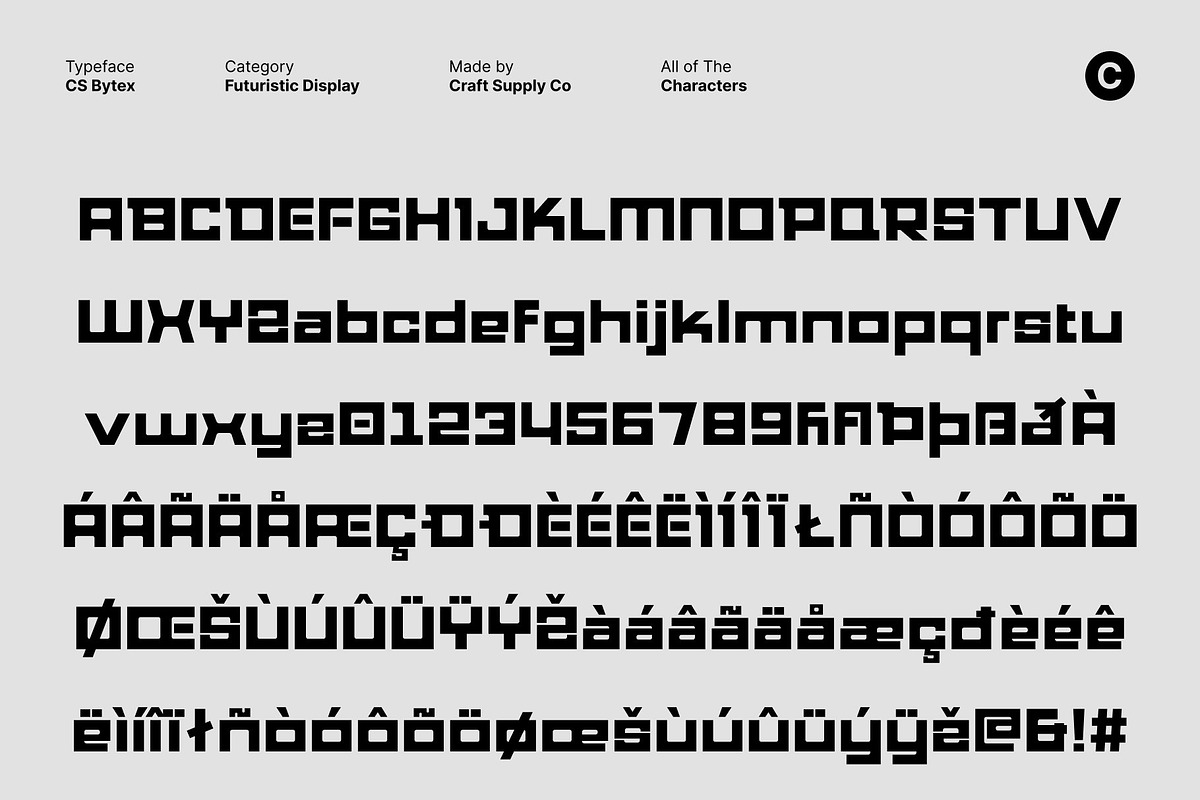CS Bytex – Futuristic Font, a Sans Serif Font by Craft Supply Co. (Photo 8 of 8)