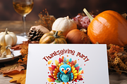 CRAZY TURKEY THANKSGIVING CLIPART, an Animal Illustration by Daring Digies (Thumbnail 8 of 8)