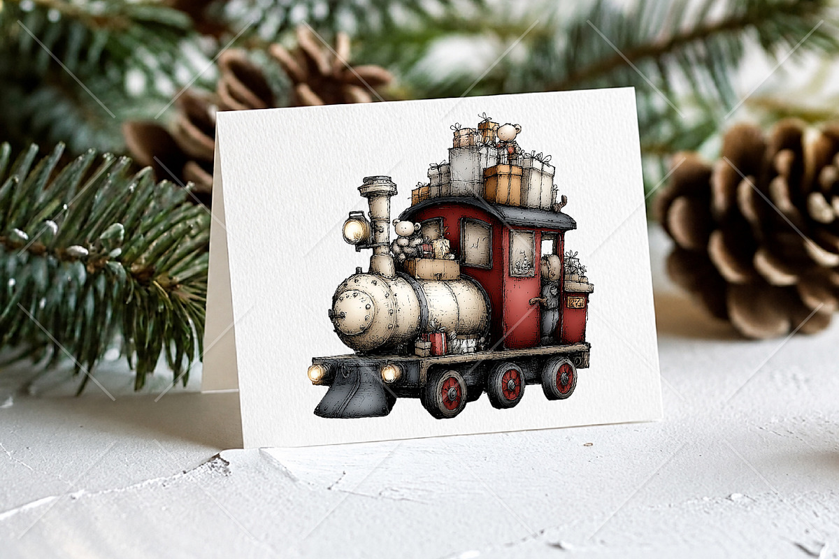 Whimsical Christmas Clipart Bundle, a Seasonal Illustration by Canvas Craft (Photo 7 of 10)