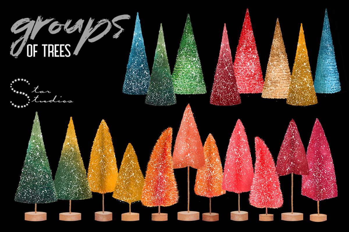 BOTTLEBRUSH CHRISTMAS TREES Pack, a Decorative Illustration by Dana Designs (Photo 6 of 9)