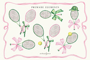 Tennis Aesthetic Collection, a Sport Illustration by ArtMaslyana (Thumbnail 4 of 7)