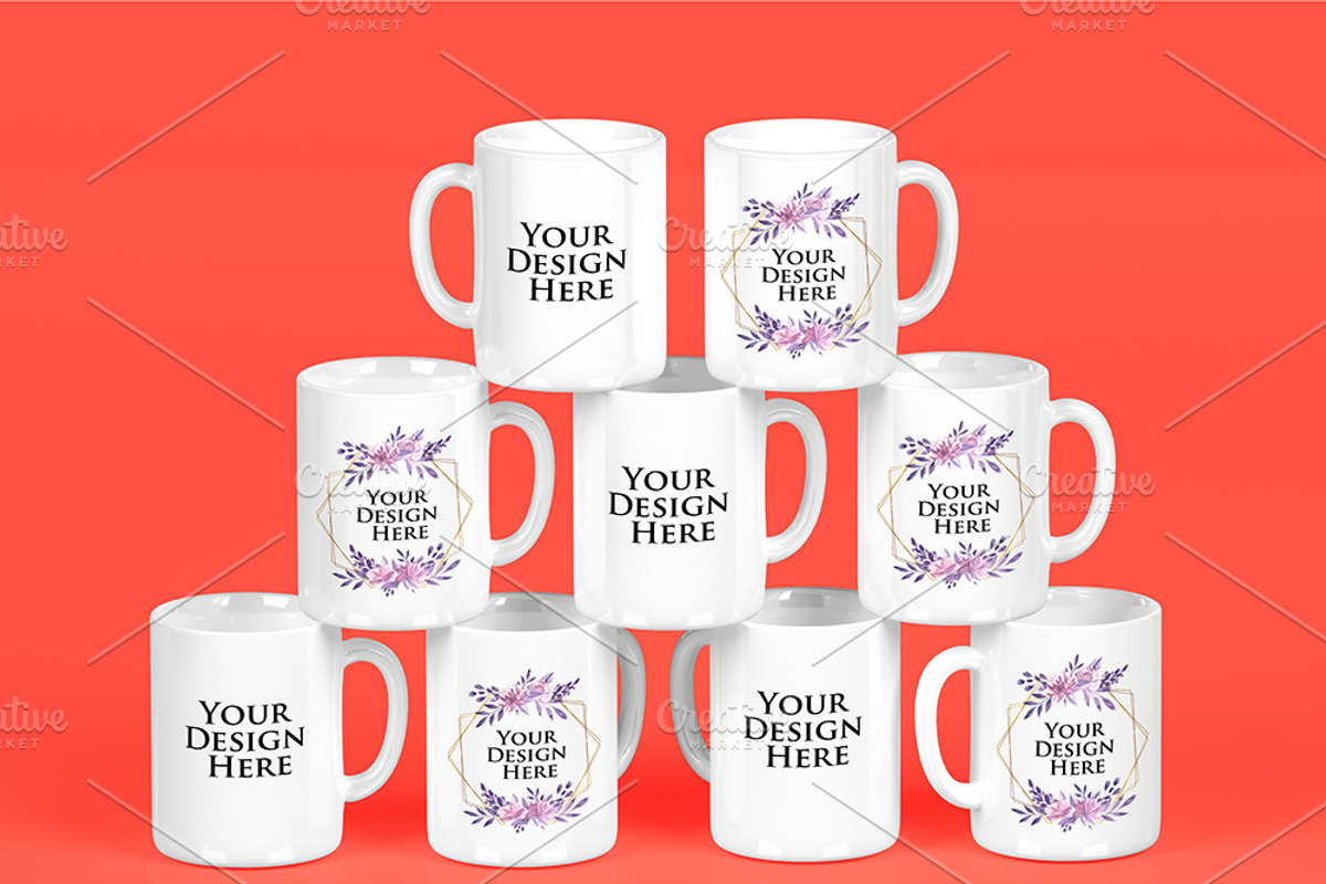 Set 3 scene - Stacked Mugs Mockup, a Product Mockup by Milan Mockup (Photo 3 of 10)