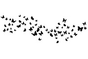 Black butterfly silhouettes, an Animal Illustration by Yayasya (Thumbnail 1 of 3)