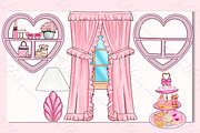 Pink Summer Girl Clipart set, an Object Illustration by The GG Shop (Thumbnail 5 of 7)