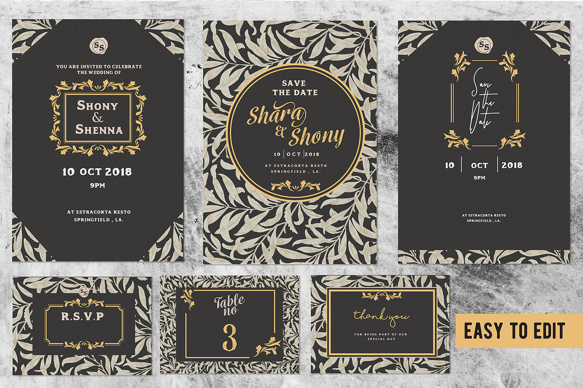 Shades of Grey Wedding Suite, an Invitation Template by ulndsgn (Photo 3 of 4)