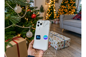 Festive Mobile Case Mockup near Tree, a Product Mockup by MockupWizard