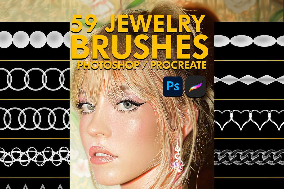 Jewelry Brushes for Procreate, a Brush Add-On by vurdembrushes