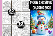 80 Merry Christmas Coloring Pages, an Illustration by shopcosm (Thumbnail 1 of 3)