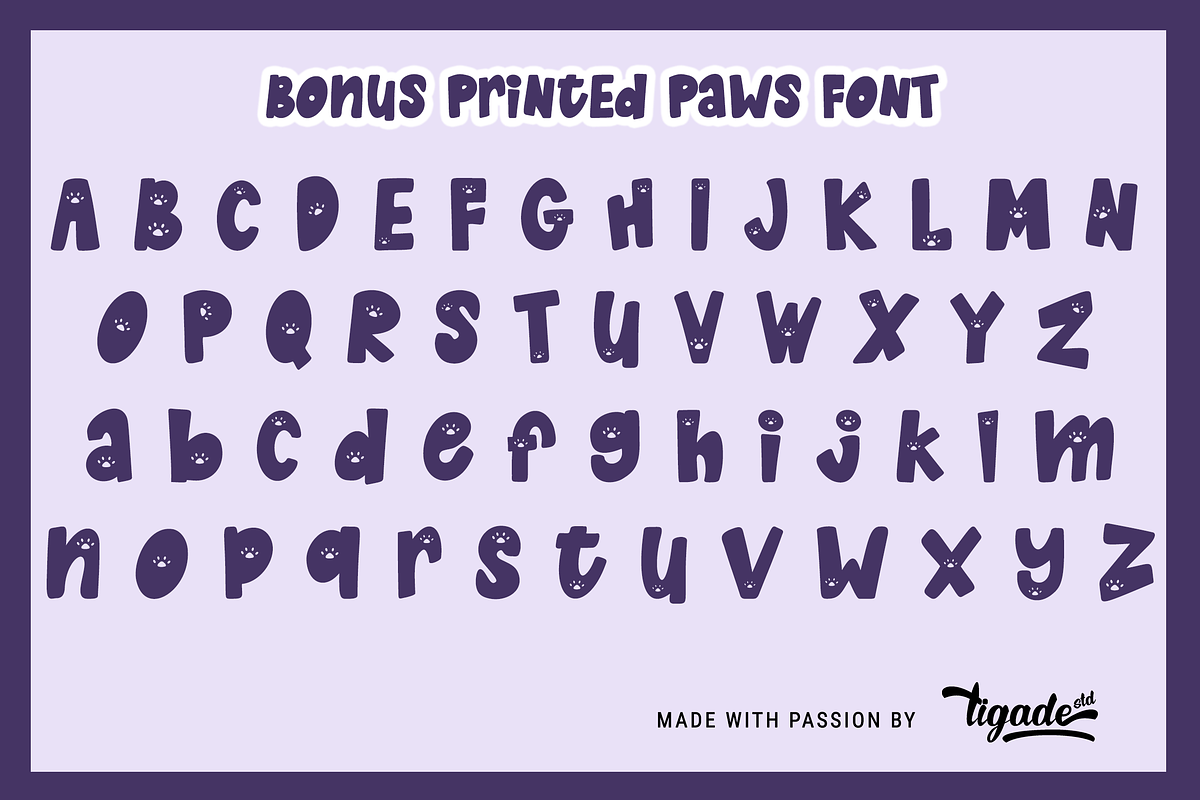 Little Paws | Adorable Cat & Dog, a Font by Tigadestd Type (Photo 3 of 8)