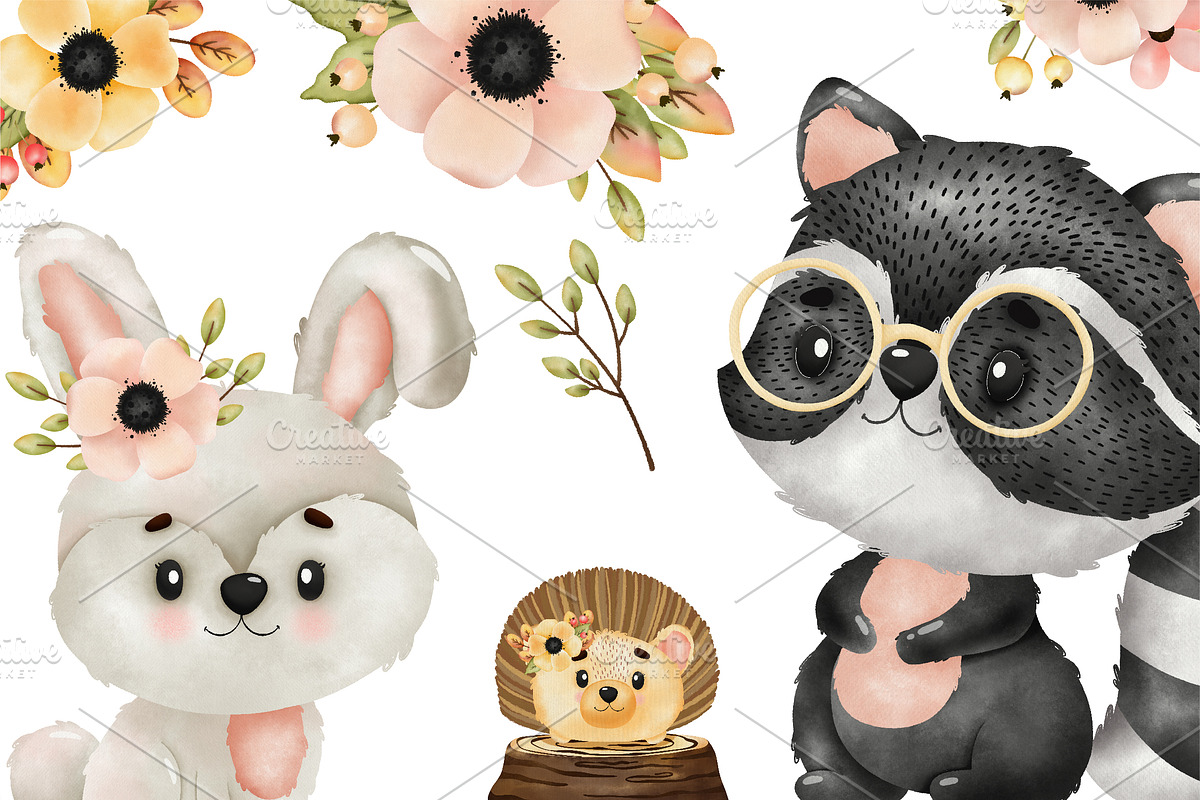 SALE! Woodland Animals Clipart, an Animal Illustration by Natalya_Mona_Art (Photo 4 of 6)