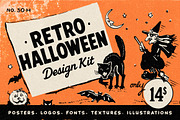 Retro Halloween Design Kit, a Seasonal Illustration by Retro Machine (Thumbnail 1 of 15)