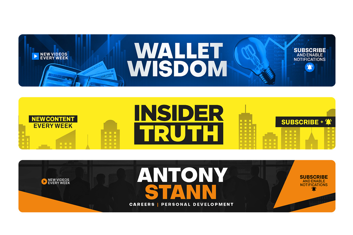 Business YouTube Banner Bundle Pack, a Social Media Template by Vaughn Studios (Photo 3 of 7)