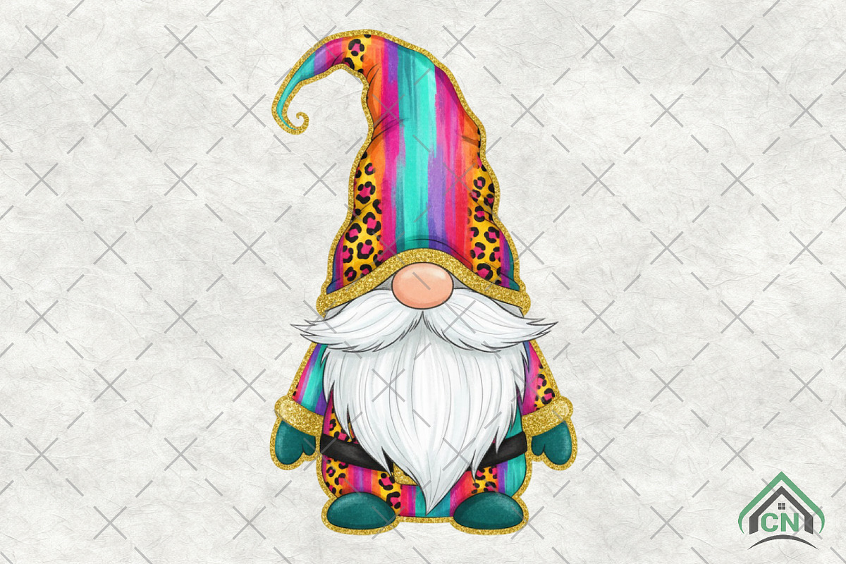 Christmas Gnome Glitter Brushstroke, an Illustration by Craft Nest (Photo 1 of 6)