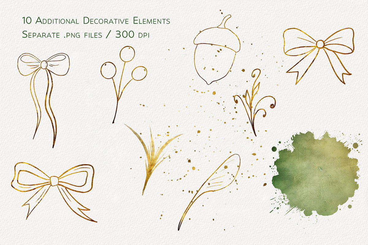 Autumn Elegance Leaf Bundle, a Decorative Illustration by Aurella Art (Photo 4 of 15)