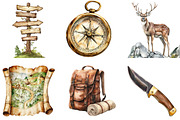 Vintage Mountain Adventure, a Seasonal Illustration by DreamArtGraphic (Thumbnail 3 of 4)