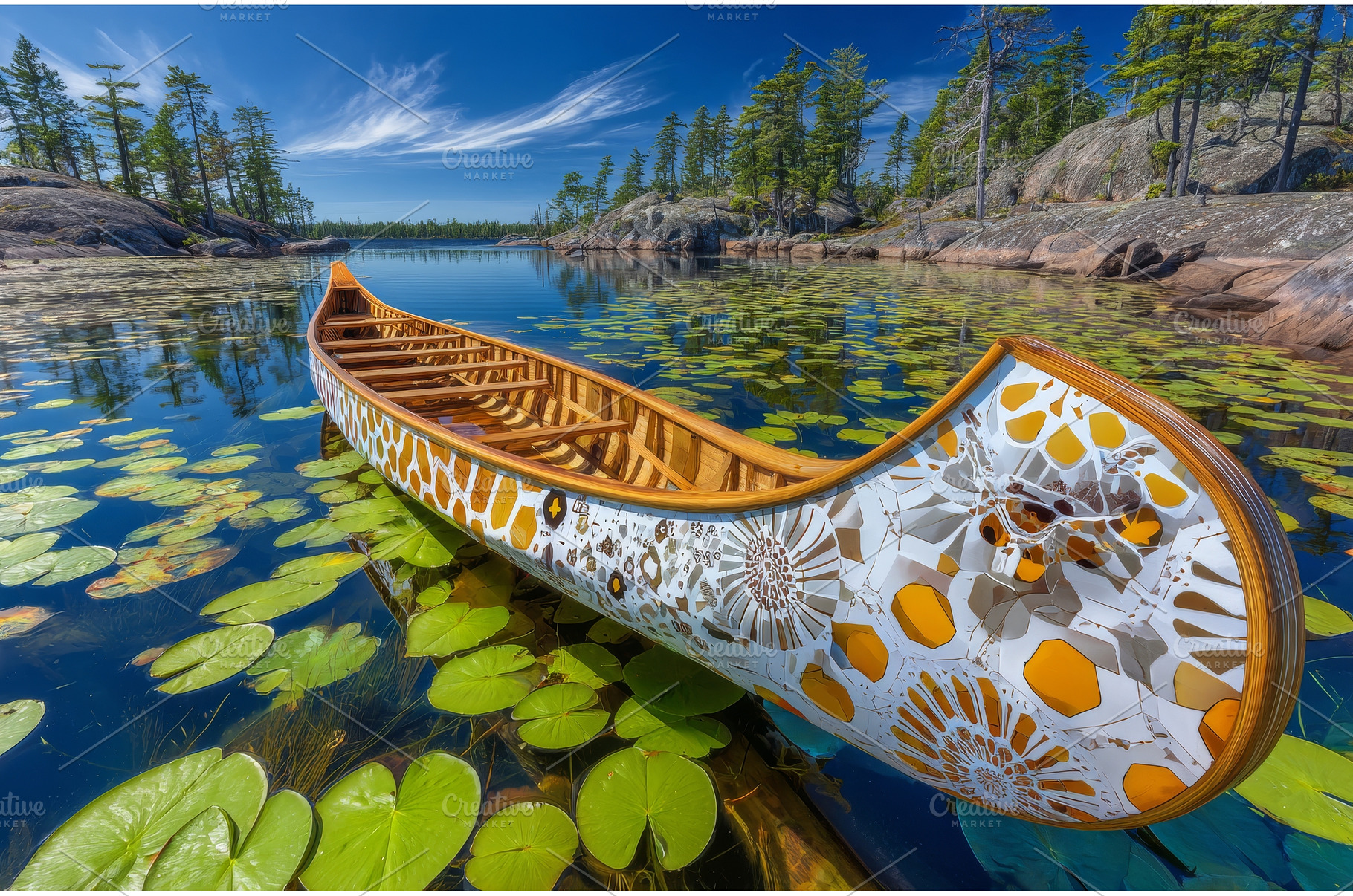 A beautiful long wooden white boat, a Nature Photo by ZinetroN