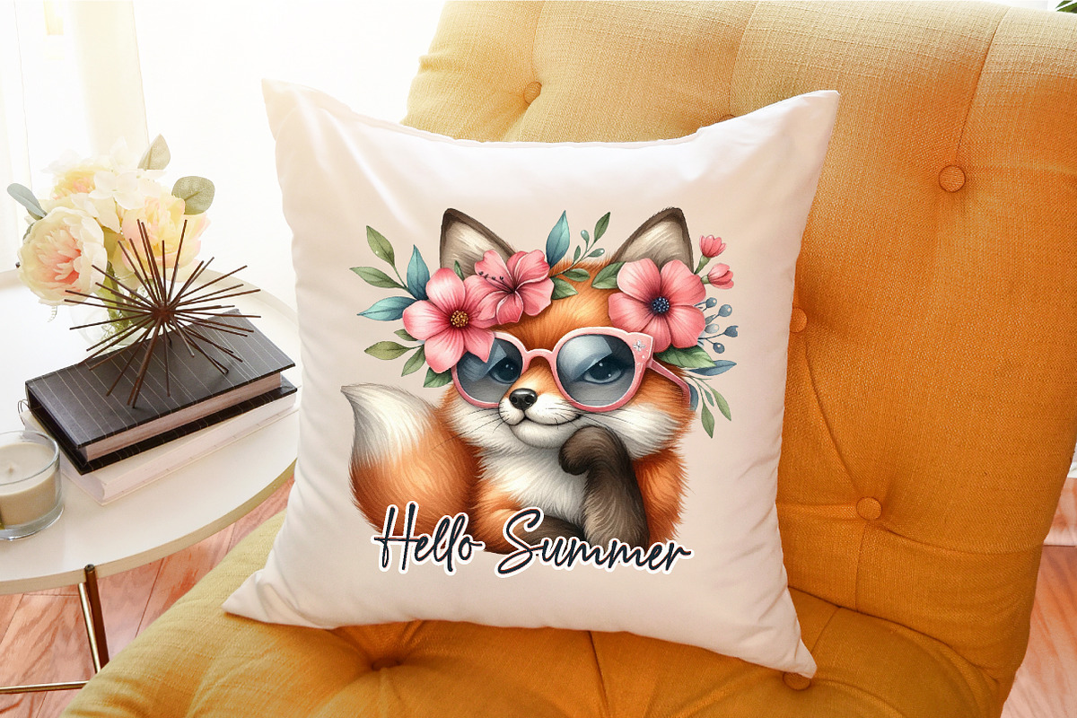 Hello Summer Fox Sublimation PNG, an Illustration by Sublimation Artist (Photo 9 of 9)